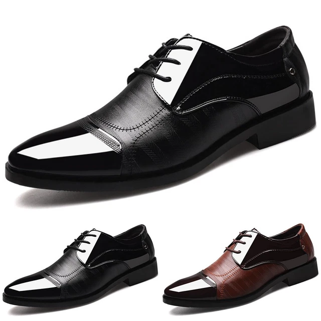 Scarpe eleganti da uomo punta comode stringate slip on estate inverno
