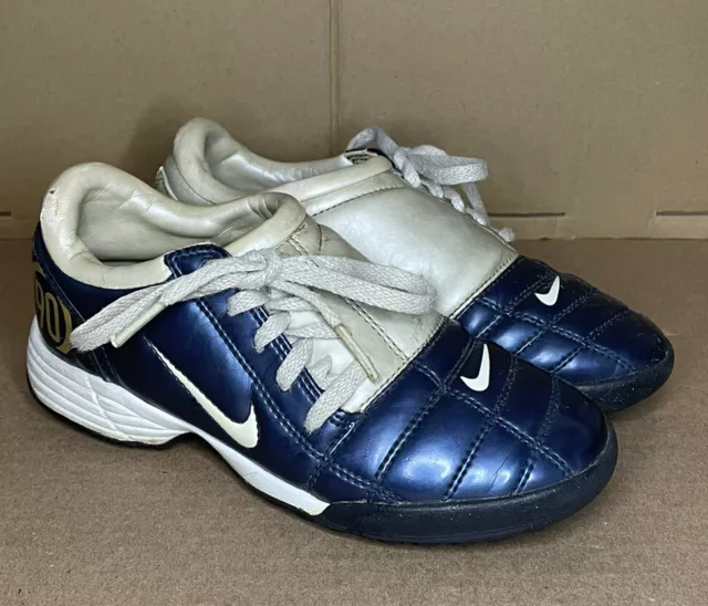 NIKE TOTAL 90 III Shoes Indoor Soccer Vintage Retro Silver Blue Men's Size $54.99