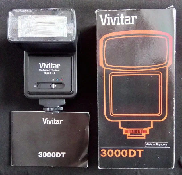 Vivitar 3000DT Dedicated Thyristor Flash [Complete with Box & Manual] For Camera