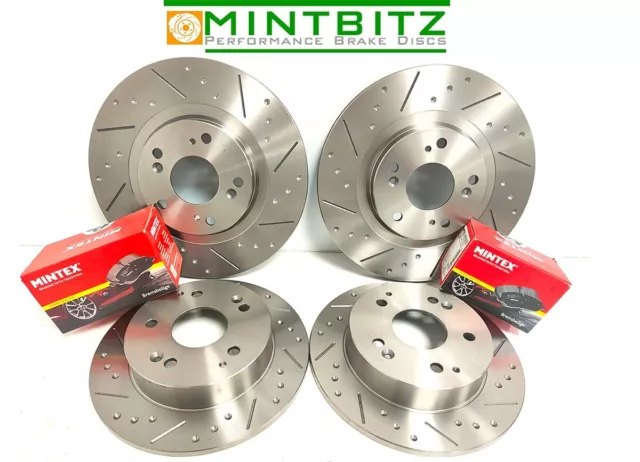 Front Rear Brake Discs and Mintex Pads For Toyota SUPRA Dimpled and Grooved