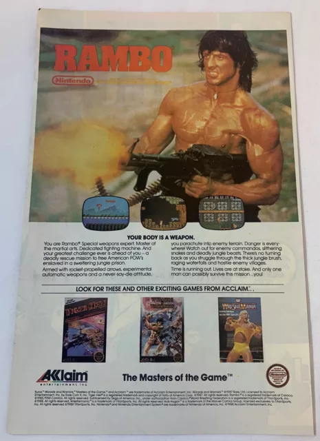 1988 Nintendo video game ad page ~ RAMBO ~ Sylvester Stallone