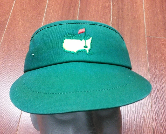 Vintage 80s 90s Masters Golf Visor Hat American Needle Green Adjustable