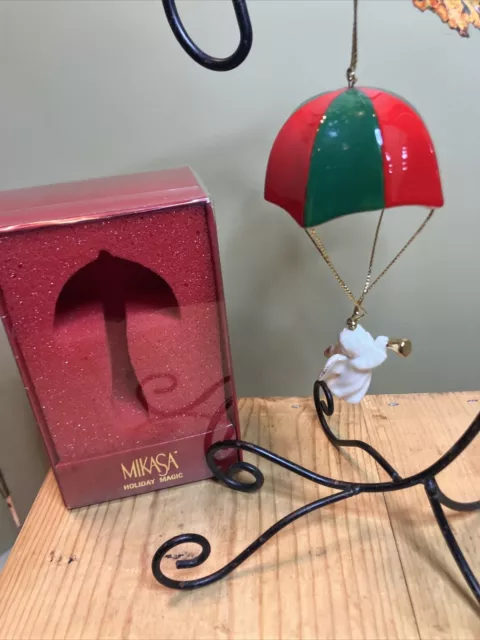 Mikasa Holiday Magic Porcelain Christmas Tree Ornament - Angel With Umbrella