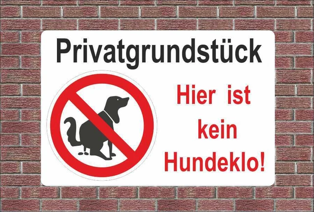 Verbotsschild „ACHTUNG! Hier Ist Kein Hundeklo!“ – 2 Stück, 30x20 Cm, PVC 1 Mm Stark, Mit Bohrlöchern