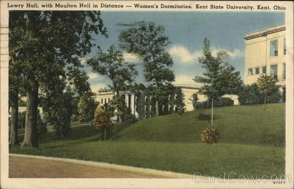 1946 Kent,OH Lowry Hall,With Moulton Hall in Distance Portage County Ohio