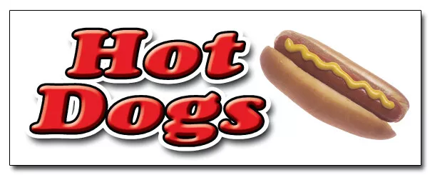 HOT DOGS I Concession Decal sign dog vendor cart trailer stand sticker