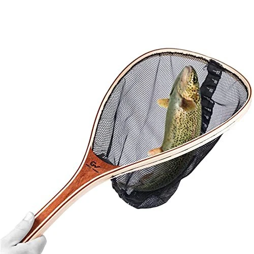 Fly Fishing Trout net. Fish Landing net with Magnetic Release & incorporates ...