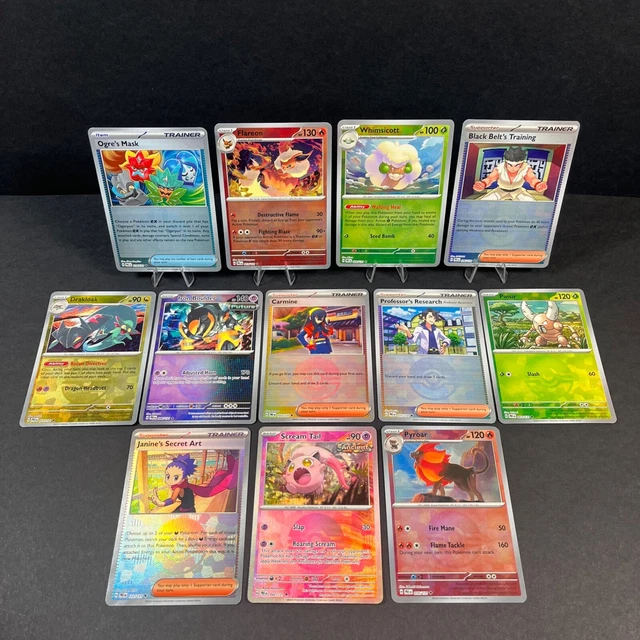 12 POKÉMON PRISMATIC Evolutions Pokeball Cards Flareon Pinsir Pyroar ...