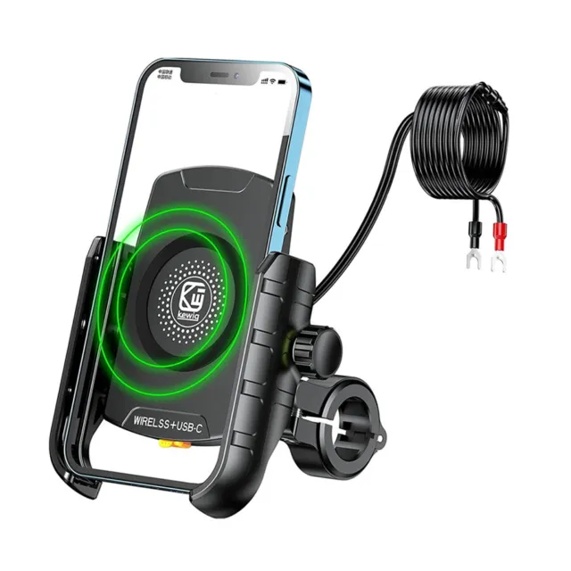 Holder Motorcycle Handlebar Bracket Wireless Charging Cradle Fit For 4-7in Phone