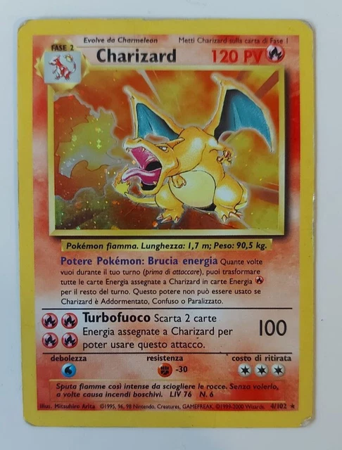 CARTE POKEMON 4/102 Charizard Rara Holo Set Base ITA EUR 100,00 ...
