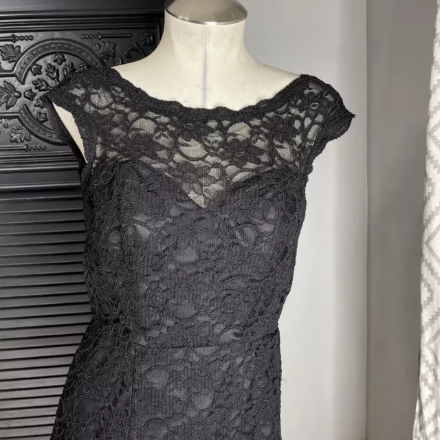 MORI LEE BLACK lace Open Back prom dress gown size 0 $250.00 - PicClick