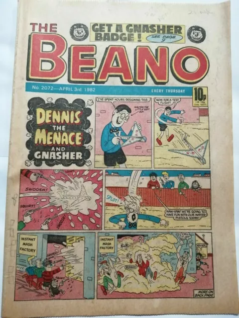 DC Thompson THE BEANO Comic. April 3rd 1982 Issue 2072 **Free UK Postage**