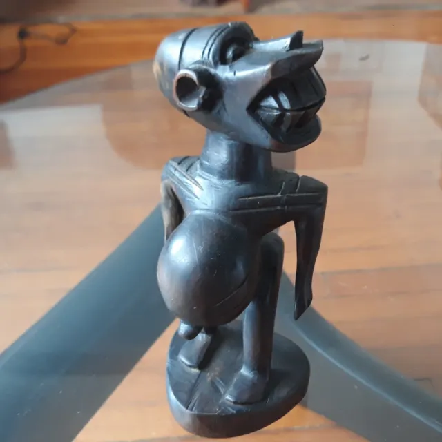 Vintage Makonde Shetani African Art Wood Statue Sculpture Carving