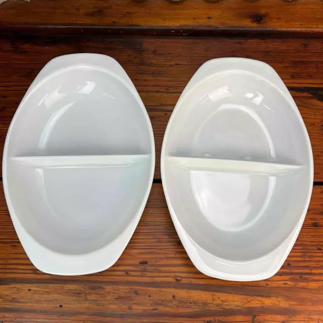 Pyrex Glass USA White Divided 1-1/2 Quart Casserole Dish #1063