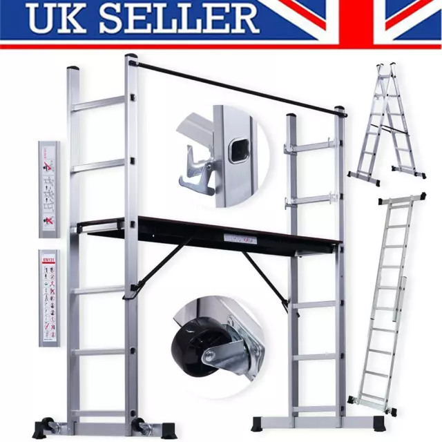 Working Scaffold Scaffolding Tower Step Ladder Platform Indoor Outdoor Safety UK