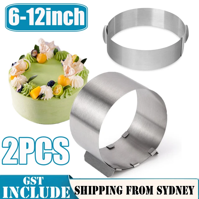 2PCS Adjustable Mousse Round Cake Mold Stainless Steel Baking Mould Baking Tool