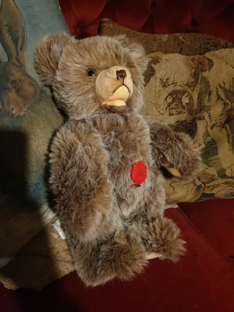 HERMANN Original Teddy German Bear Jointed with growler 40cm. brown bear Red Tag