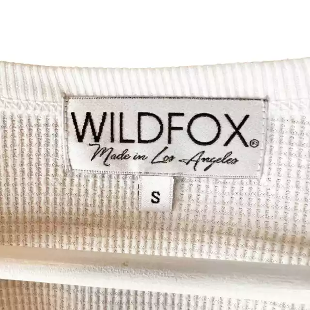 Wildfox Women's Unwrap Me Perry Present White Long Sleeve Thermal Top size S 3