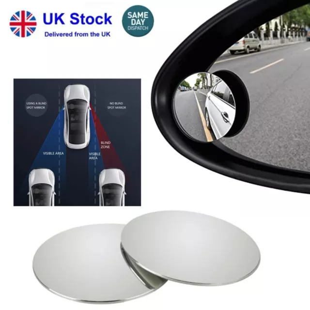 2x Blind Spot Car Bike Adjustable Blind Spot Mirror Wide Angle Parking Reverse