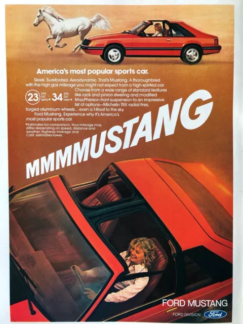 Vintage 1980 Ford Mustang original color ad