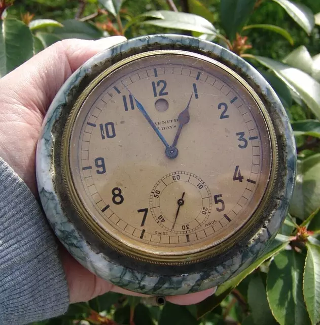 Raro Histórica "Zenitht" Bordo Reloj Antiguo Empotrable Reloj,8 Tage