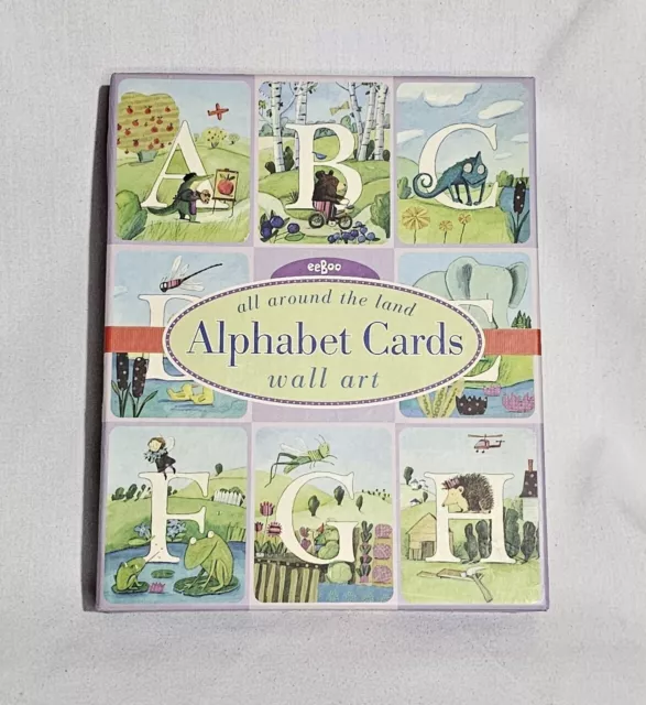 eeBoo Alphabet Cards Nursery Wall Art All Around the Land Homeschooling A-Z EUC