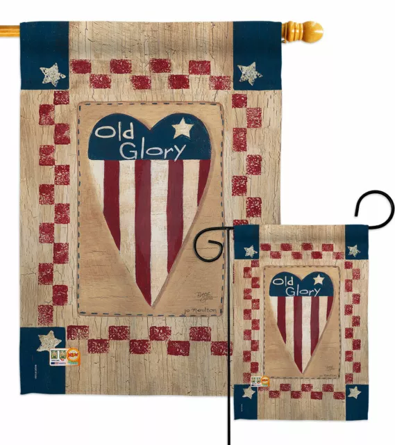 Old Glory Heart Garden Flag Star Stripes Patriotic Decorative Gift Yard Banner