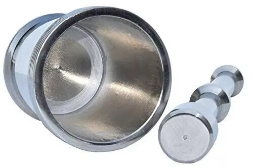 Juego de mortero y mortero de acero inoxidable para cocina (plata, diapositiva: 9, h: 10 cm) 2