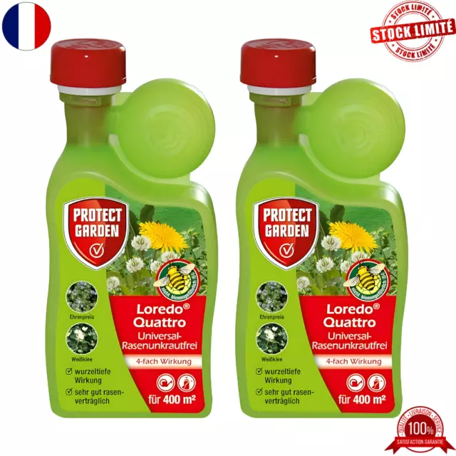 2x Désherbant Gazon Protect garden Herbicide Pelouse Mauvaise Herbe racine 400ml