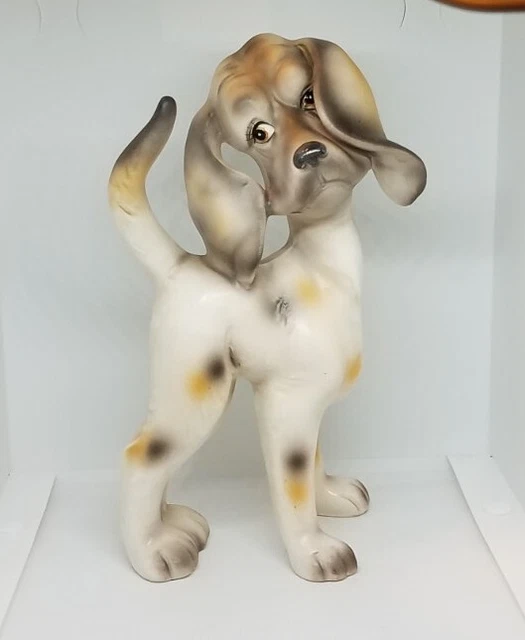 Vintage Lefton Big Ears Hound Hunting Fox Puppy Dog Large Figurine 11