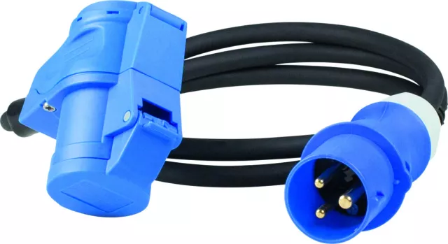 CEE Adapterleitung Adapterkabel 1.5m CEE-Stecker CEE-Winkelkupplung mit Schuko