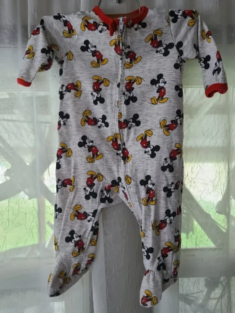 Disney Baby Mickey Mouse 1 Piece Footed Pajama Sleeper 3-6months (K)