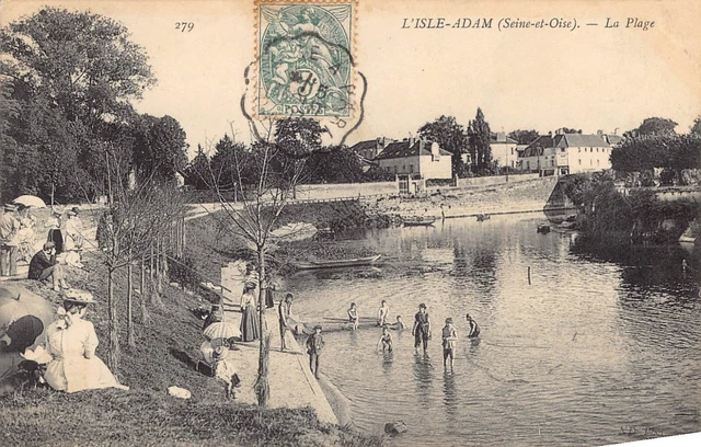 Antique Dept 95 Val d'Oise Postcard - L' Isle Adam la Plage