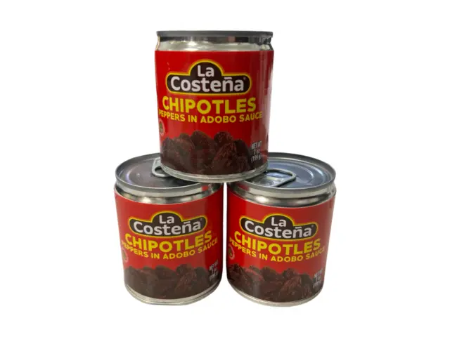 La Costeña - Chipotles Peppers in Adobo Sauce 3 Cans with 7oz each