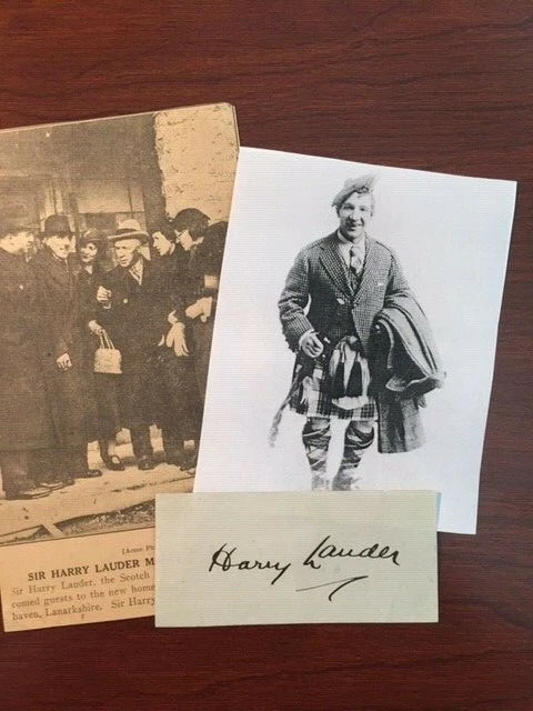Sir Harry Lauder Signed Slip Scottish Vaudeville Theatre Singer & Comedian