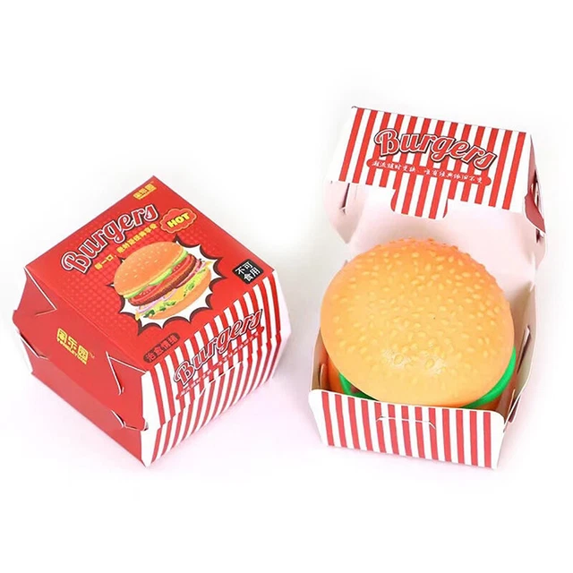 Cartoni animati Burger TPR giocattolo compressione simulazione palla sollievo stress bambini festa regalo ~~