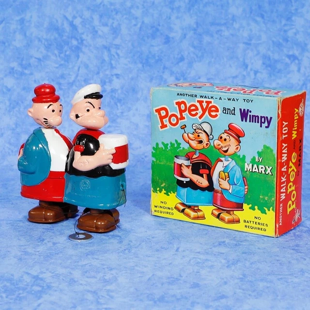 1964 POPEYE & WIMPY RAMP WALKER in BOX by Marx Toys MINTY!