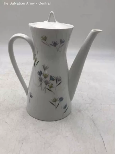 Vintage Rosenthal 3722 White Floral Bone China Art Pottery Coffee Tea Pot W/ Lid
