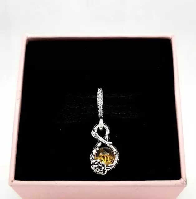 GENUINE PANDORA x DISNEY Beauty & The Beast Yellow CZ Belle Charm 399525C01