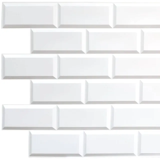 Paneles de pared 3D de ladrillos blancos, en varios paquetes