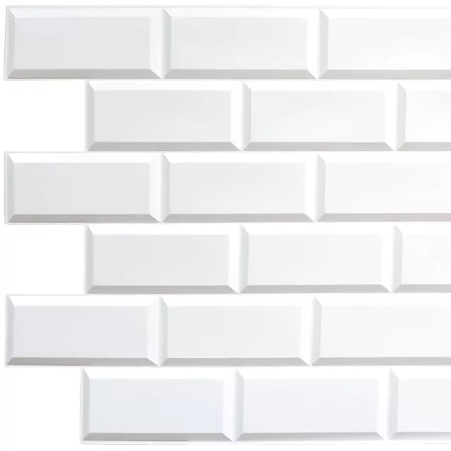 Paneles de pared 3D de ladrillos blancos, en varios paquetes