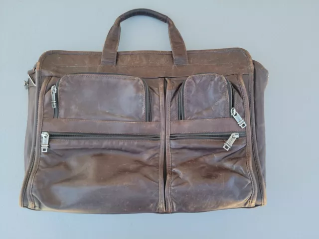 VINTAGE TUMI BRIEFCASE Brown Leather Messenger Laptop Tablet Bag $65.00 ...