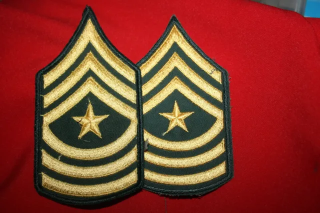 Us U.s. Army Vietnam Uniform Sergeant Major Rank Stripes Pair Colour Class A