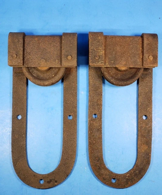 Barn Door Rollers Horseshoe Antique 10.75" x 4.5" with 3" Wheels