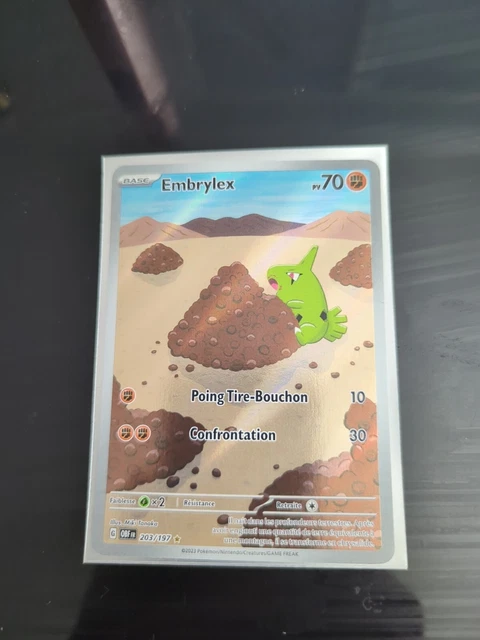Card Collection – Embrylex 203/197 Art Rare (AR) – Pokémon Écarlate Et Violet 03 Flammes Obsidiennes – Carte Neuve Et Originale Sous Sleeve + Top-loader