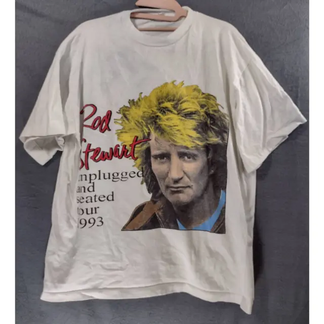 Rod Stewart Unplugged and Seated Tour 1993 Tshirt Size XL