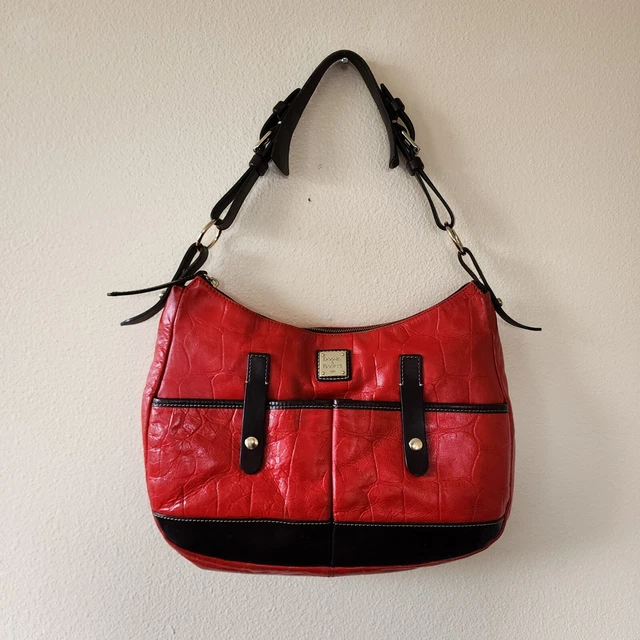 Dooney & Bourke Medium Red Leather Lucy Shoulder Bag