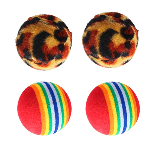 4 Stück Katzenspielzeug Hundespielzeug Ball Set