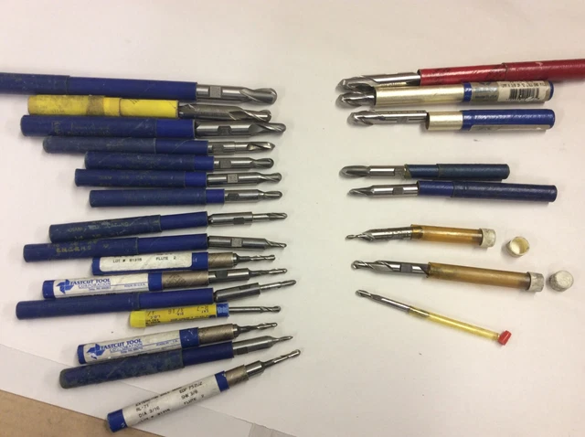 CNC Machinist Lot - 24 pcs Ball Nose End Mills - USA - Mostly Putnam