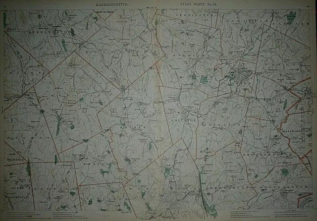 1891 Massachusetts Railroad &Township Map ~ STURBRIDGE - MILLBURY - UPTON - ETC